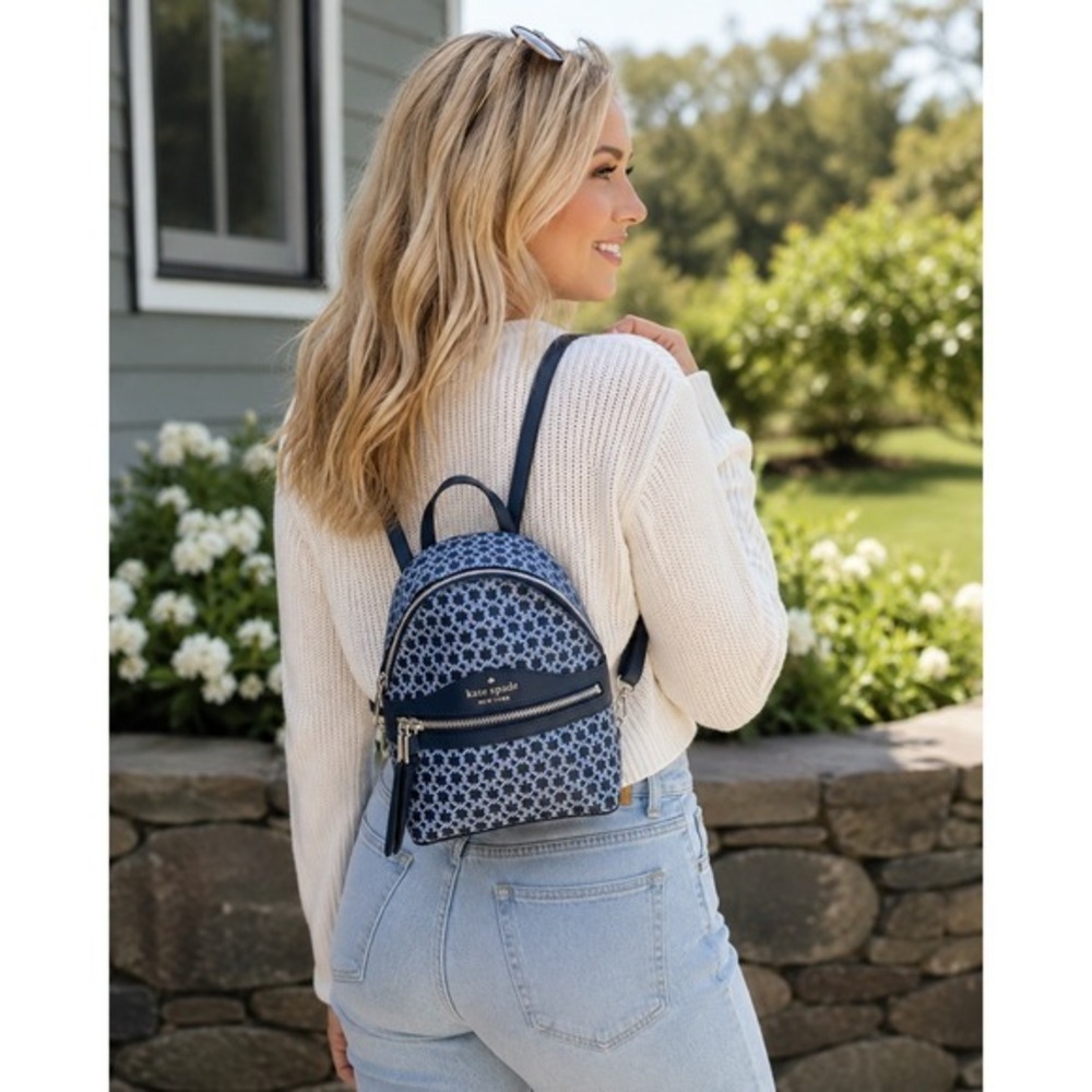 Kate Spade Spade Link Mini Convertible Backpack Crossbody Blue Multi Bag Purse